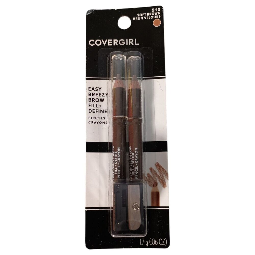 Covergirl Easy Breezy Brow Fill+Define Pencil Crayon 510 Soft Brown 2 Pack